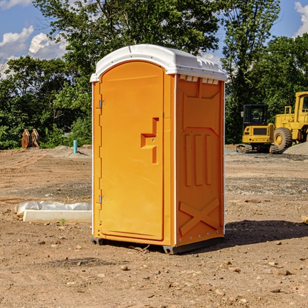 can i customize the exterior of the porta potties with my event logo or branding in Blue Mounds